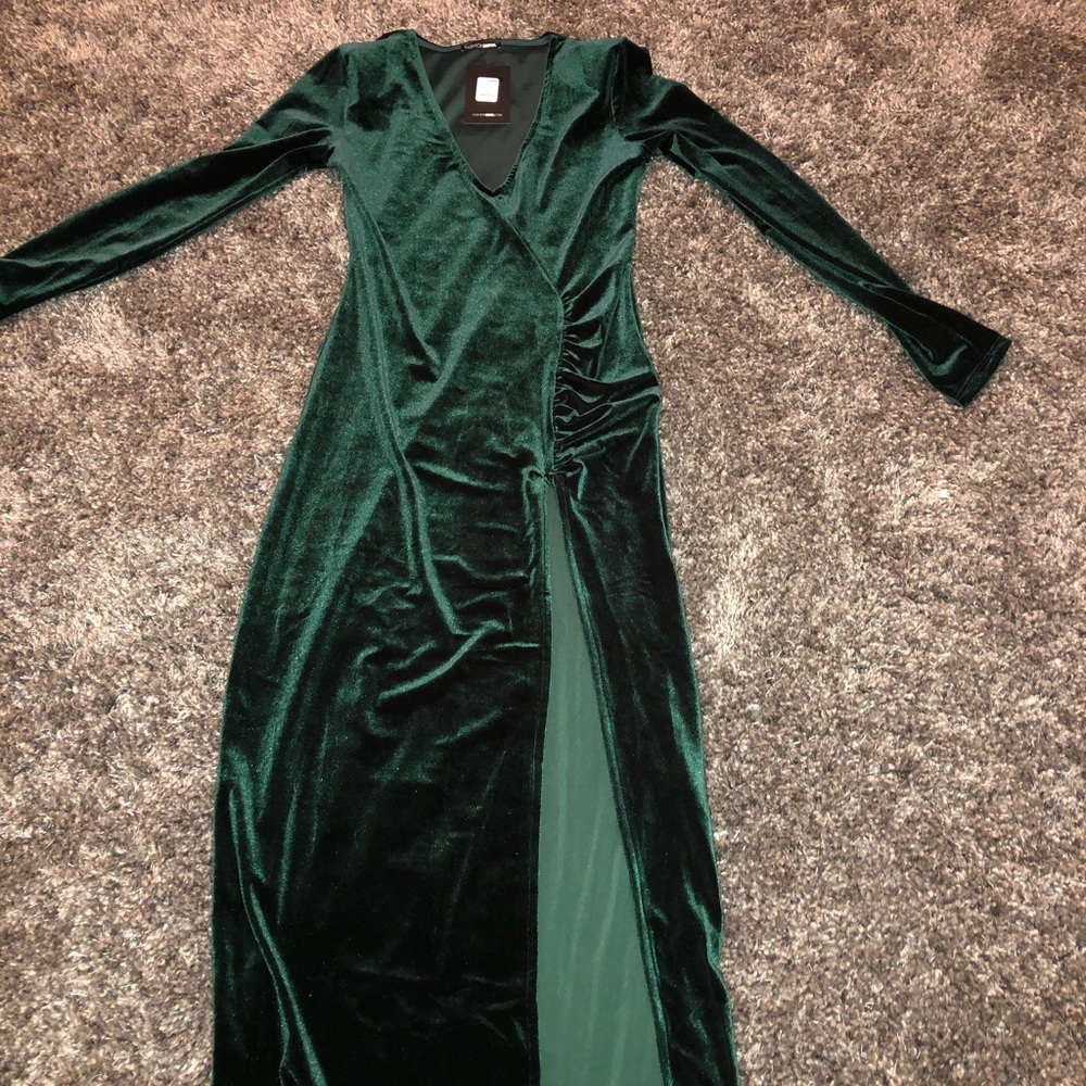 Brand new velvet dress with side split